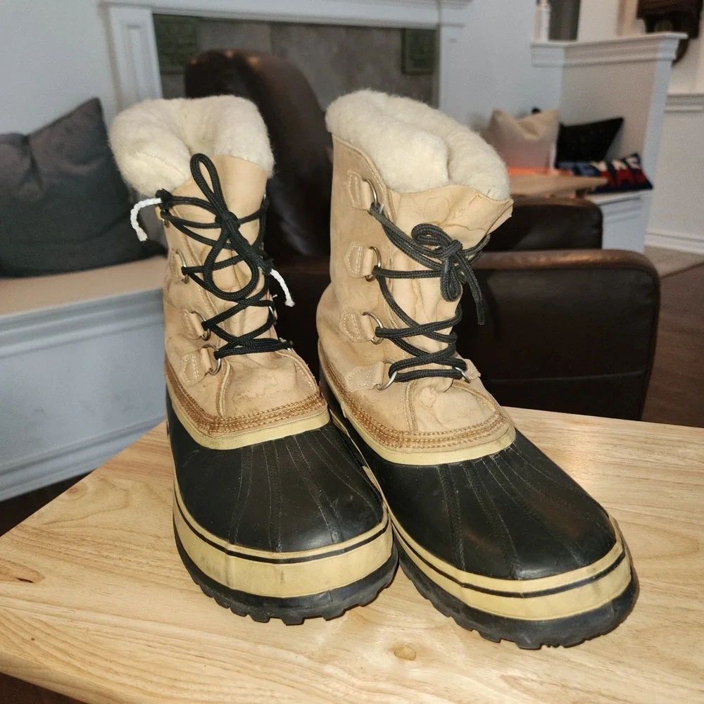 Sorel Caribou Vintage Kaufman Canada Boots Men's Size 11 Real Wool and Leather